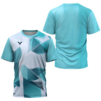 Muška ljetna majica za badminton, koja se brzo suši, prozračna sportska majica za trening stolnog tenisa na otvorenom, kratkih rukava, trendi majica s printom