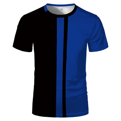 3D тениска Спорт на открито Мъжки топ с къс ръкав Ежедневна тениска с О-образно деколте Модно спортно облекло за фитнес