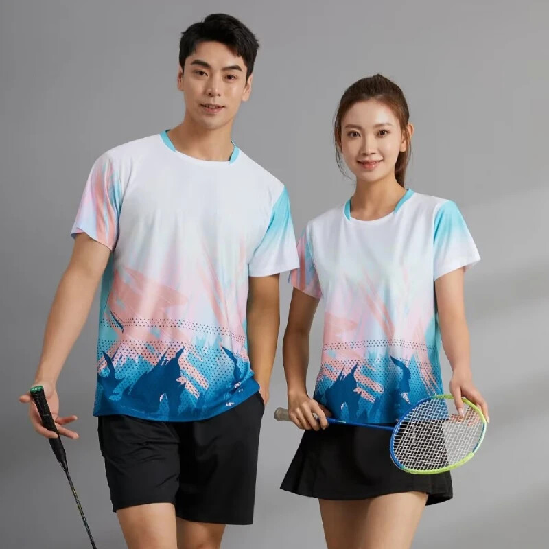 Tricou tenis de masă bărbați femei tricou sport cu mânecă scurtă cu imprimare 3D haine de badminton cămașă de ping-pong pentru cupluri modele de vară 2024