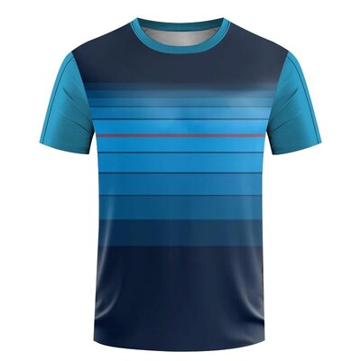 Ανδρικό καλοκαιρινό κλειστό αθλητικό γυμναστήριο πινγκ πονγκ Μπάντμιντον Αναπνεύσιμο Άνετο μεγάλο πουκάμισο με στρογγυλή λαιμόκοψη