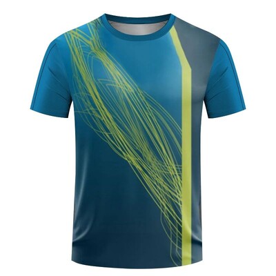 Ανδρικό καλοκαιρινό κλειστό αθλητικό γυμναστήριο πινγκ πονγκ Μπάντμιντον Αναπνεύσιμο Άνετο μεγάλο πουκάμισο με στρογγυλή λαιμόκοψη