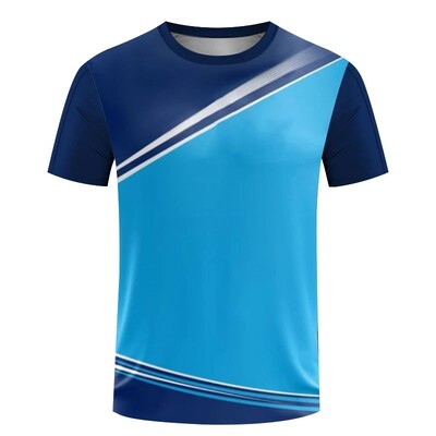 Ανδρικό καλοκαιρινό κλειστό αθλητικό γυμναστήριο πινγκ πονγκ Μπάντμιντον Αναπνεύσιμο Άνετο μεγάλο πουκάμισο με στρογγυλή λαιμόκοψη