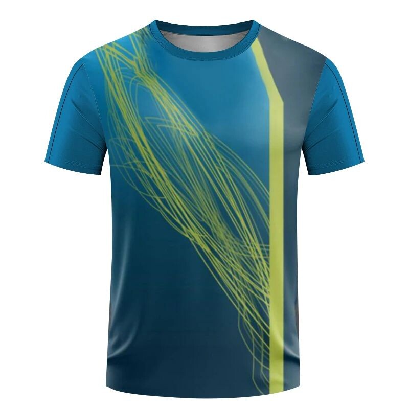 Ανδρικό καλοκαιρινό κλειστό αθλητικό γυμναστήριο πινγκ πονγκ Μπάντμιντον Αναπνεύσιμο Άνετο μεγάλο πουκάμισο με στρογγυλή λαιμόκοψη