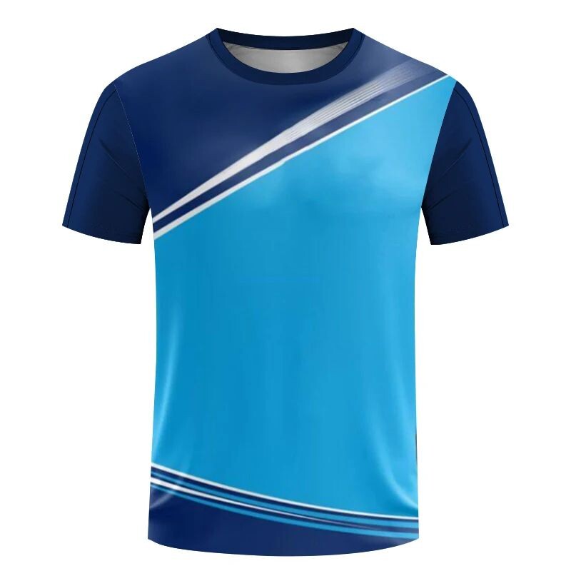 Ανδρικό καλοκαιρινό κλειστό αθλητικό γυμναστήριο πινγκ πονγκ Μπάντμιντον Αναπνεύσιμο Άνετο μεγάλο πουκάμισο με στρογγυλή λαιμόκοψη