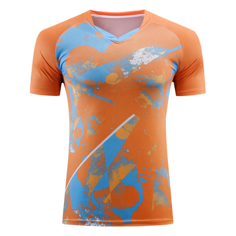 Popularna majica za natjecanje u badmintonu, bijela/narančasta/crna, muška, ženska, prozračna majica kratkih rukava, koja upija znoj, teniska majica