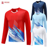 Φθινοπωρινό μακρυμάνικο μπλουζάκι πινγκ πονγκ με λαιμόκοψη με λαιμόκοψη Unisex μπάντμιντον Τζέρσεϊ Ανδρικές Γυναικείες Παιδικό Πινγκ πονγκ Πουκάμισο Pickleball Ρούχα