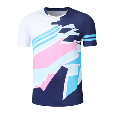 Ρούχα τένις για άνδρες γυναίκες 2024 Μπάντμιντον κοντομάνικο πουκάμισο Οικογενειακή προπόνηση Πινγκ πονγκ Τζέρσεϊ που απομακρύνει την υγρασία αθλητικά μπλουζάκια