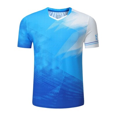 Ρούχα τένις για άνδρες γυναίκες 2024 Μπάντμιντον κοντομάνικο πουκάμισο Οικογενειακή προπόνηση Πινγκ πονγκ Τζέρσεϊ που απομακρύνει την υγρασία αθλητικά μπλουζάκια