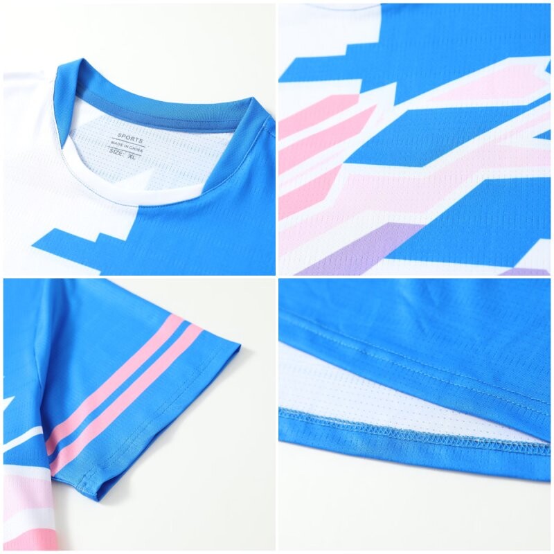Ρούχα τένις για άνδρες γυναίκες 2024 Μπάντμιντον κοντομάνικο πουκάμισο Οικογενειακή προπόνηση Πινγκ πονγκ Τζέρσεϊ που απομακρύνει την υγρασία αθλητικά μπλουζάκια