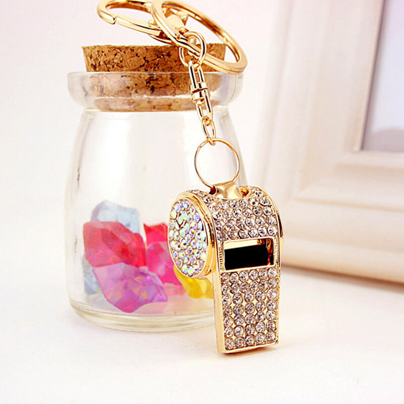 Puikus deimantinis Ref Whistle Raktų pakabukas Krepšys Kabantis Priedai Švilpukas pakabukas Kalnų krištolas