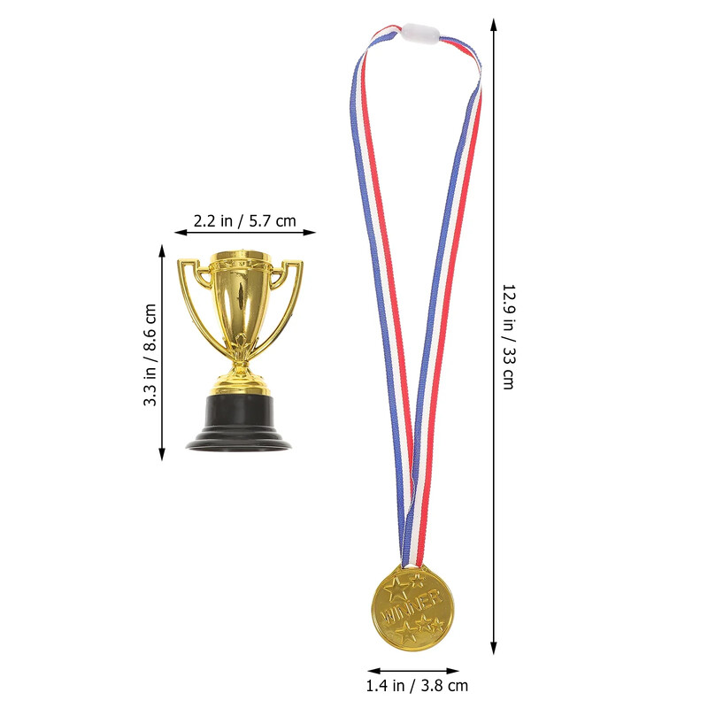 Trofee Trofee Premii Medali Cupa Petrecere Câștigător de aur Lume Copii Locul întâi Concurs de favoruri Mini Jucării S Copii Atletism