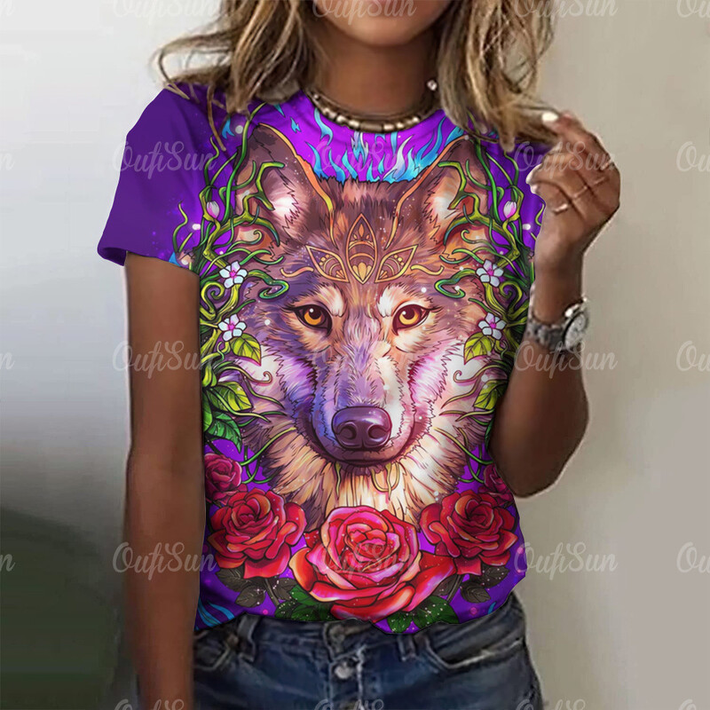 Ženska ljetna majica s kratkim rukavima s okruglim izrezom i kratkim rukavima