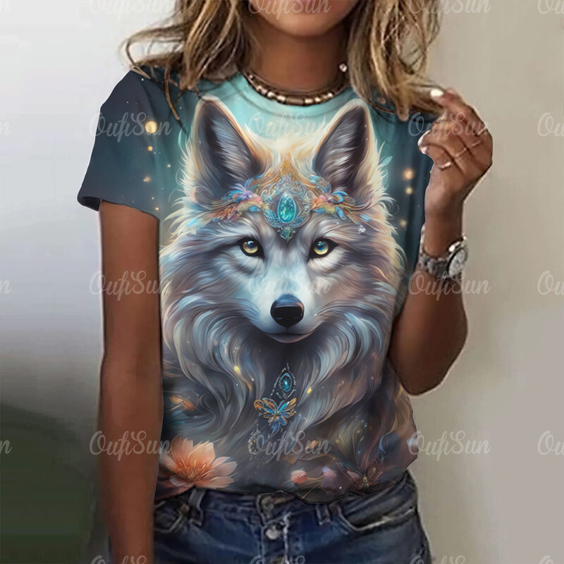 Ženska ljetna majica s kratkim rukavima s okruglim izrezom i kratkim rukavima