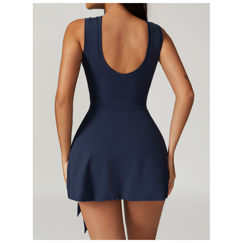 FUBEIKE vasarinė teniso suknelė netikra dviejų dalių atspari šviesai aptempti sportiniai sijonai, liekninantys nėriniuoti, grožis nugara Jogos sporto salės apranga