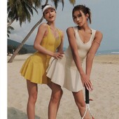 Nugarą formuojanti suknelė Trumpas bėgimas Teniso sijonas Joga Drabužiai Mankšta Treniruotė Sportas Fitnesas Kvėpuojantis Joga Nuogas Teniso Drabužiai