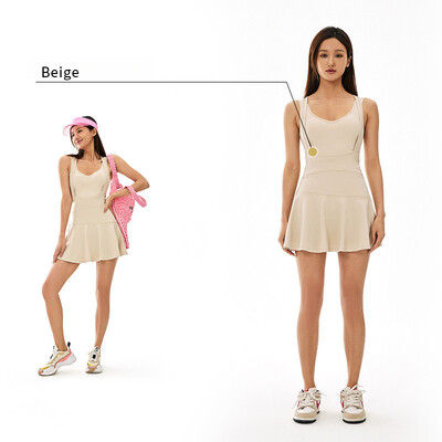 Nugarą formuojanti suknelė Trumpas bėgimas Teniso sijonas Joga Drabužiai Mankšta Treniruotė Sportas Fitnesas Kvėpuojantis Joga Nuogas Teniso Drabužiai