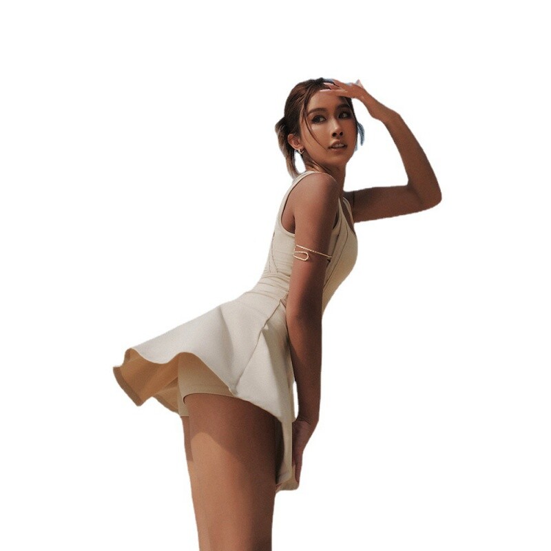 Nugarą formuojanti suknelė Trumpas bėgimas Teniso sijonas Joga Drabužiai Mankšta Treniruotė Sportas Fitnesas Kvėpuojantis Joga Nuogas Teniso Drabužiai