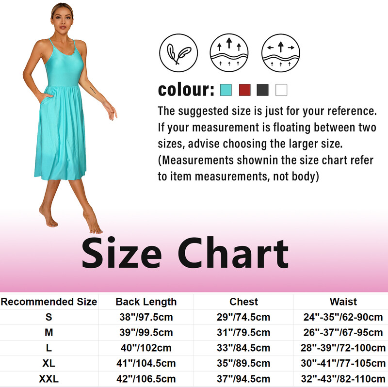 Ženska atletska haljina Teniske kratke hlače s ugradnjom Jastučići koji se mogu skinuti Podesive naramenice Tenis Golf Sportske midi haljine za vježbanje plesa