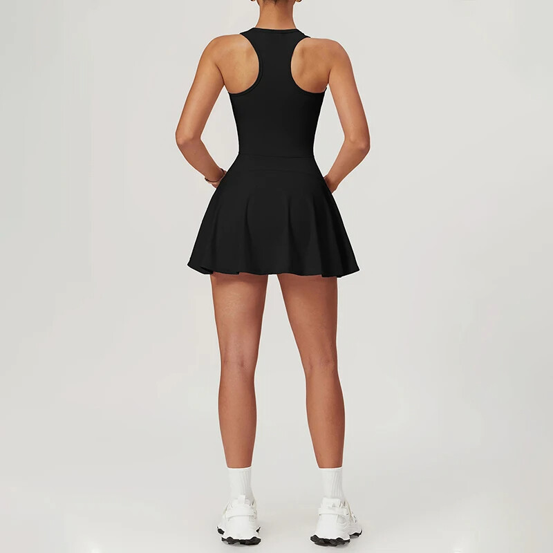 Sportlik lühike seelikukomplekt Fitness Spordirõivad Jooksukostüüm Golf Tennis Kleit Treeningriided