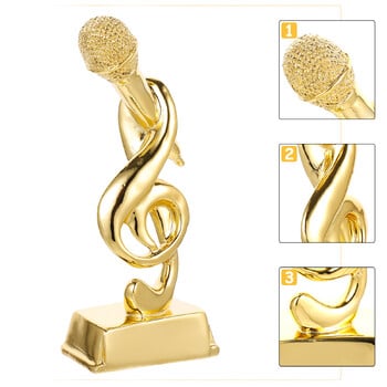 Βραβείο Trophy Microphone Party Trophiessinging Awards Χρυσό καραόκε Μουσικό μικρόφωνο άγαλμα Σημείωση Χρυσό δώρο Αστεία μετάλλια Παιδιά