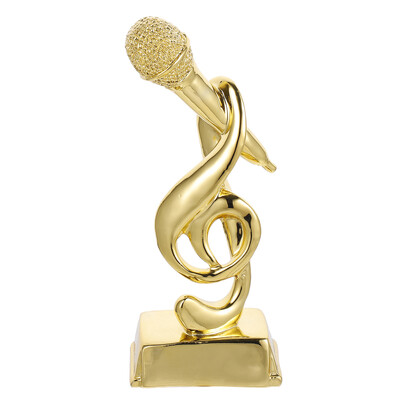 Trophy Award Mikrofon Peo Trofee jagamine Auhinnad Karaoke Kuldne Muusikaline Mikrofoni Kujumärk Kuldne Kingitus Naljakad medalid Lapsed