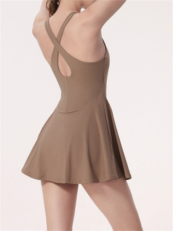 Nauja golfo teniso suknelė, viskas viename, jogos kostiumas, moteriškas lauko sportui, kūno rengybai be rankovių, greitai džiūstančios gražios nugaros treniruočių suknelės