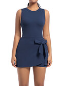 Pimestamisvastane tennisekleit naiste ühevärviline, varrukateta ühes tükis joogakostüüm, sporditreening, jooksmine, treening, sulgpall.