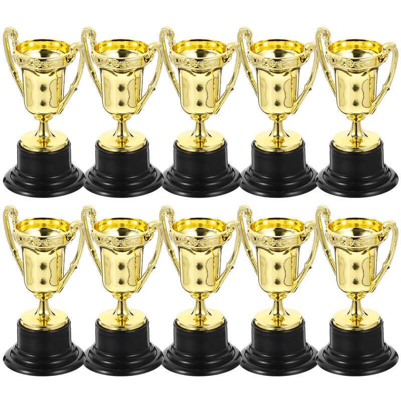 10 komada plastičnih zlatnih mini nagrada Trofej Igračke Nagrade za dječje rođendanske zabave Nagrade za dječji vrtić Dječji nagradni trofej