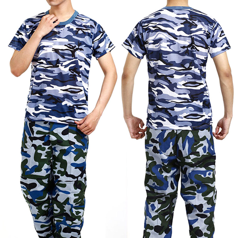 Kamuflāžas taktiskais krekls ar īsām piedurknēm vīriešu elpojošs, ātri žūstošs kaujas T-krekls āra T krekls Camo pārgājienu medību krekli