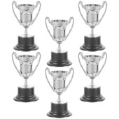 6 gab. Futbola rotaļlieta Mini Trophy ballīte, smalka maza 820X500X450CM dekoratīva, jauka plastmasas balva, sudraba bērns