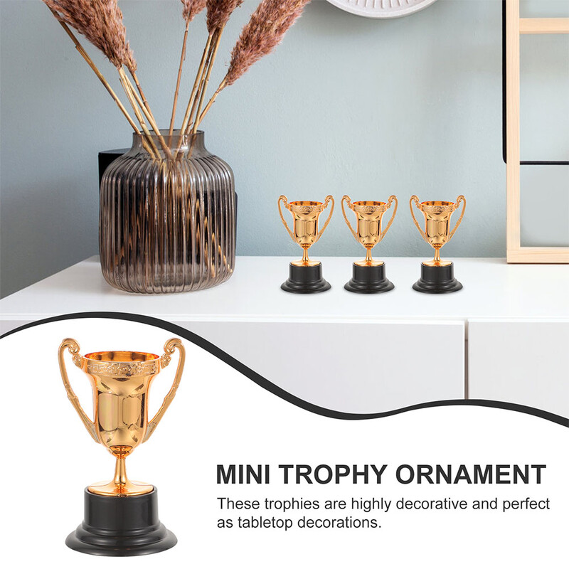 6 gab. Futbola rotaļlieta Mini Trophy ballīte, smalka maza 820X500X450CM dekoratīva, jauka plastmasas balva, sudraba bērns