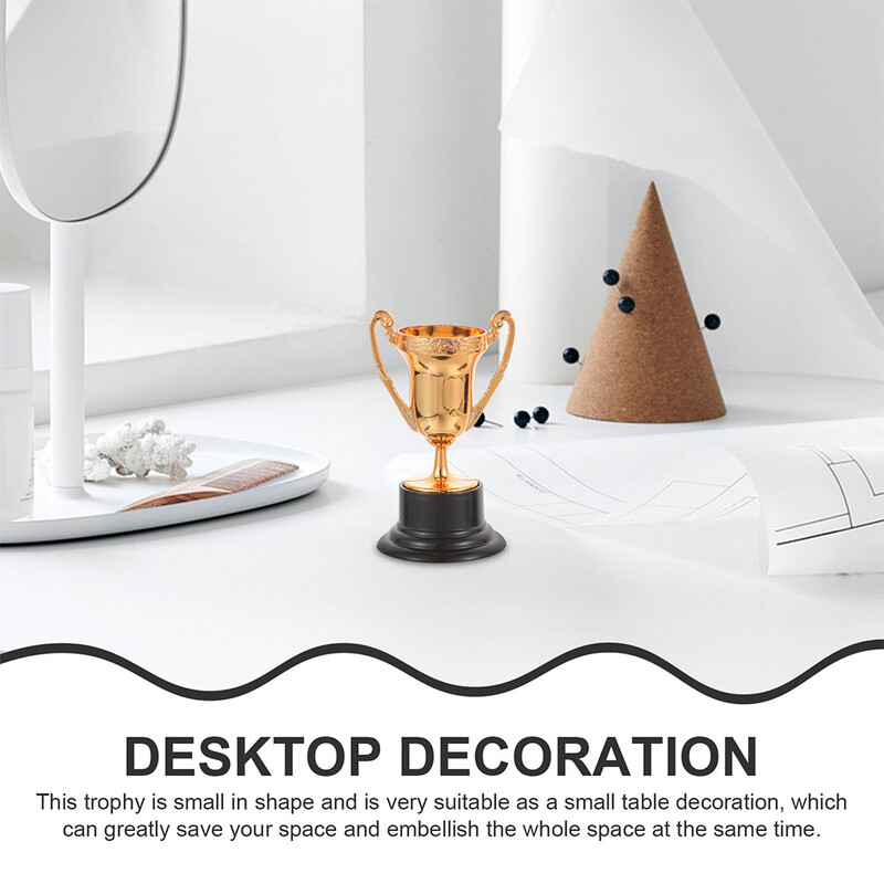 6 gab. Futbola rotaļlieta Mini Trophy ballīte, smalka maza 820X500X450CM dekoratīva, jauka plastmasas balva, sudraba bērns