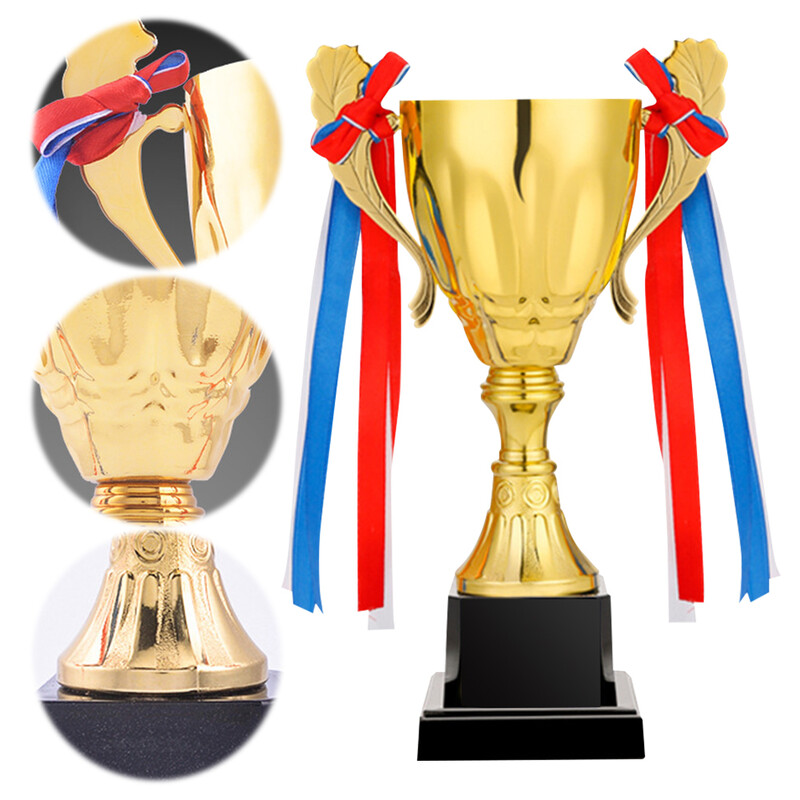Trofejas balva Metāls Zelts Sasniegumu trofejas Lielas Balvas Trofejas Kauss Augstums 23 cm Spēle Match Trophy Sporta sacensību trofeja