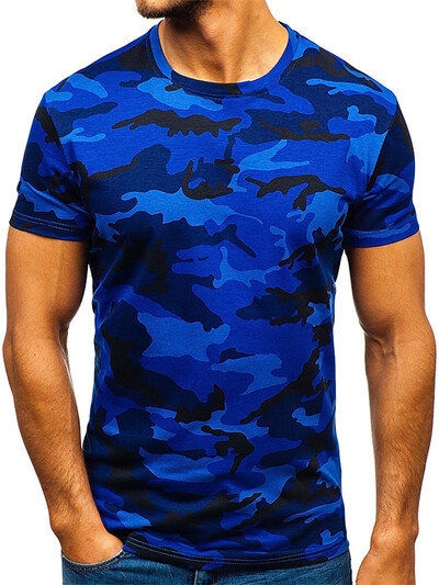 Ljetne muške majice kratkih rukava za trčanje na otvorenom, slobodne i udobne dnevne, ležerne majice, modni kamuflažni uzorak