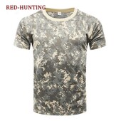 US Army ACU Tactical Camouflage T-shirt Men Breathable Army Combat T Shirt Military Quick Dry Camo Tees
