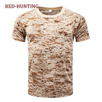 US Army ACU Tactical Camouflage T-shirt Men Breathable Army Combat T Shirt Military Quick Dry Camo Tees