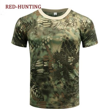 US Army ACU Tactical Camouflage T-shirt Men Breathable Army Combat T Shirt Military Quick Dry Camo Tees