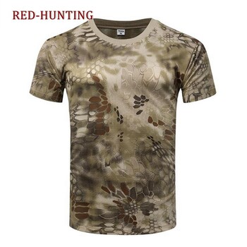 US Army ACU Tactical Camouflage T-shirt Men Breathable Army Combat T Shirt Military Quick Dry Camo Tees