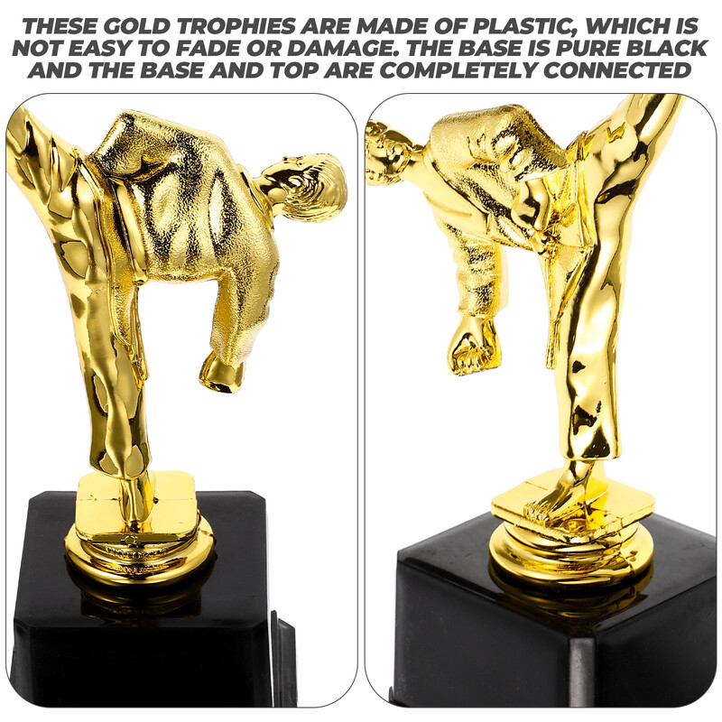 Taekwondo Trophy Decor lielapjoma bērnu balvas Profesionālās ballītes Sacensību ceremonijas kauss Plastmasas cīņas kustība bērnu futbols