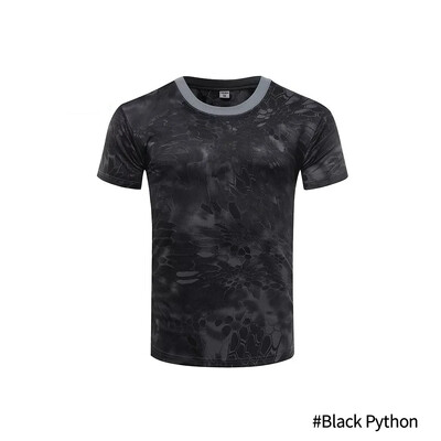 Vīriešu maskēšanās T krekls ar īsām piedurknēm O veida kakla izgriezumā Ātri žūstošs sporta zāles T krekli Ikdienas lielizmēra 3XL