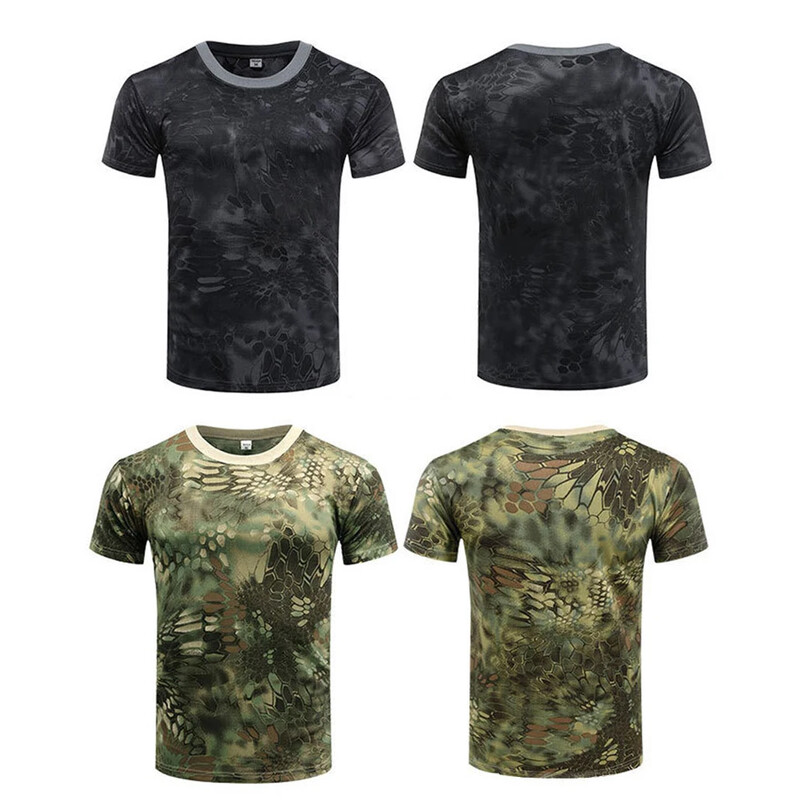 Vīriešu maskēšanās T krekls ar īsām piedurknēm O veida kakla izgriezumā Ātri žūstošs sporta zāles T krekli Ikdienas lielizmēra 3XL