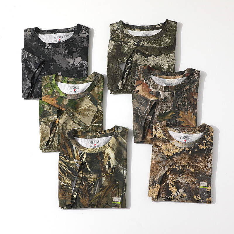 S-6XL vyriški medžiokliniai marškinėliai Kamufliažiniai marškinėliai sportiniai žygiams lauke vyriški marškinėliai greitai išdžiūstantys, drėgmę sugeriantys JAV dydis