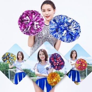 Cheerleading Pom Pom με λαβή Cheer Balls Big Gold Silver Red Yellow Blue Hand Dance Pompoms Αξεσουάρ για γυναίκες κορίτσι Παιδιά