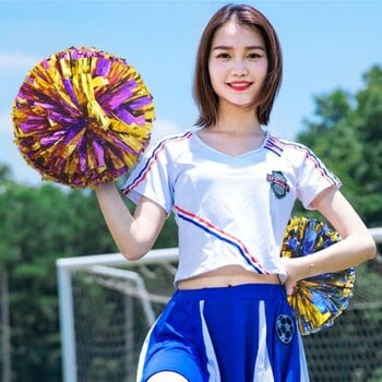 Cheerleading Pom Pom με λαβή Cheer Balls Big Gold Silver Red Yellow Blue Hand Dance Pompoms Αξεσουάρ για γυναίκες κορίτσι Παιδιά