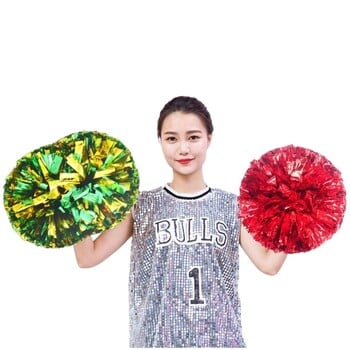 Cheerleading Pom Pom με λαβή Cheer Balls Big Gold Silver Red Yellow Blue Hand Dance Pompoms Αξεσουάρ για γυναίκες κορίτσι Παιδιά