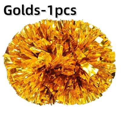 Karsējmeiteņu pomponi ar rokturi uzmundrināšanas bumbiņas lielas zelta sudraba sarkanas dzeltenas zilas roku deju puķes aksesuāri sievietēm, meitenēm