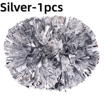 Karsējmeiteņu pomponi ar rokturi uzmundrināšanas bumbiņas lielas zelta sudraba sarkanas dzeltenas zilas roku deju puķes aksesuāri sievietēm, meitenēm