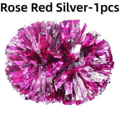 Karsējmeiteņu pomponi ar rokturi uzmundrināšanas bumbiņas lielas zelta sudraba sarkanas dzeltenas zilas roku deju puķes aksesuāri sievietēm, meitenēm