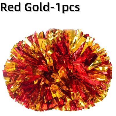 Karsējmeiteņu pomponi ar rokturi uzmundrināšanas bumbiņas lielas zelta sudraba sarkanas dzeltenas zilas roku deju puķes aksesuāri sievietēm, meitenēm