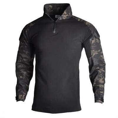 Taktičke majice dugih rukava za muškarce CP Army Combat Shirt Zipper Ripstop Pamuk Vojne kamuflažne Airsoft majice Muška odjeća